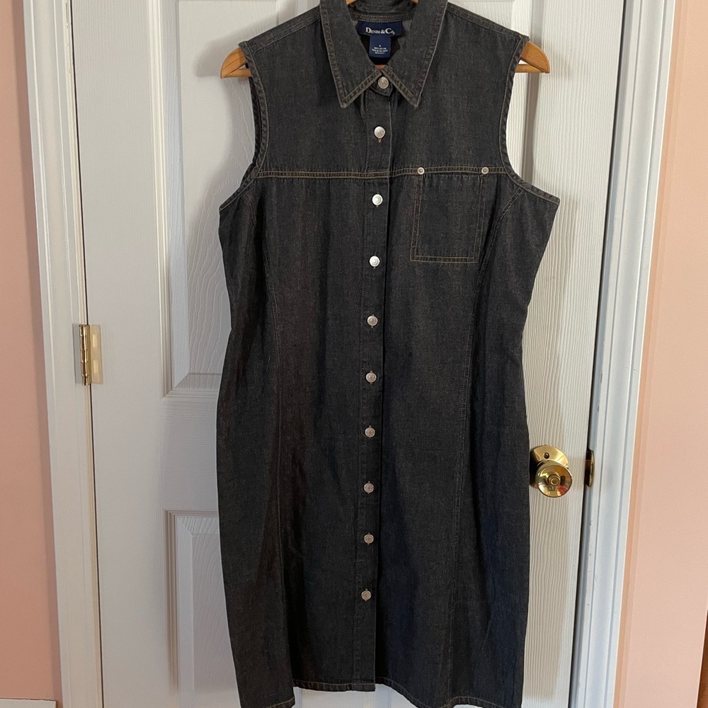 Denim&Co Sleeveless Button Front Dress